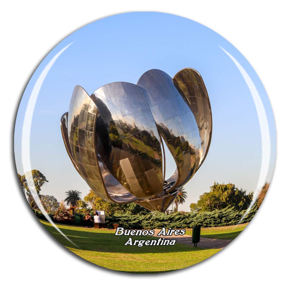 Weekino Floralis Generic Buenos Aires Recoleta Argentina Fridge Magnet 3D Crystal Glass Tourist City Travel Souvenir Collection Gift Strong Refrigerator Sticker