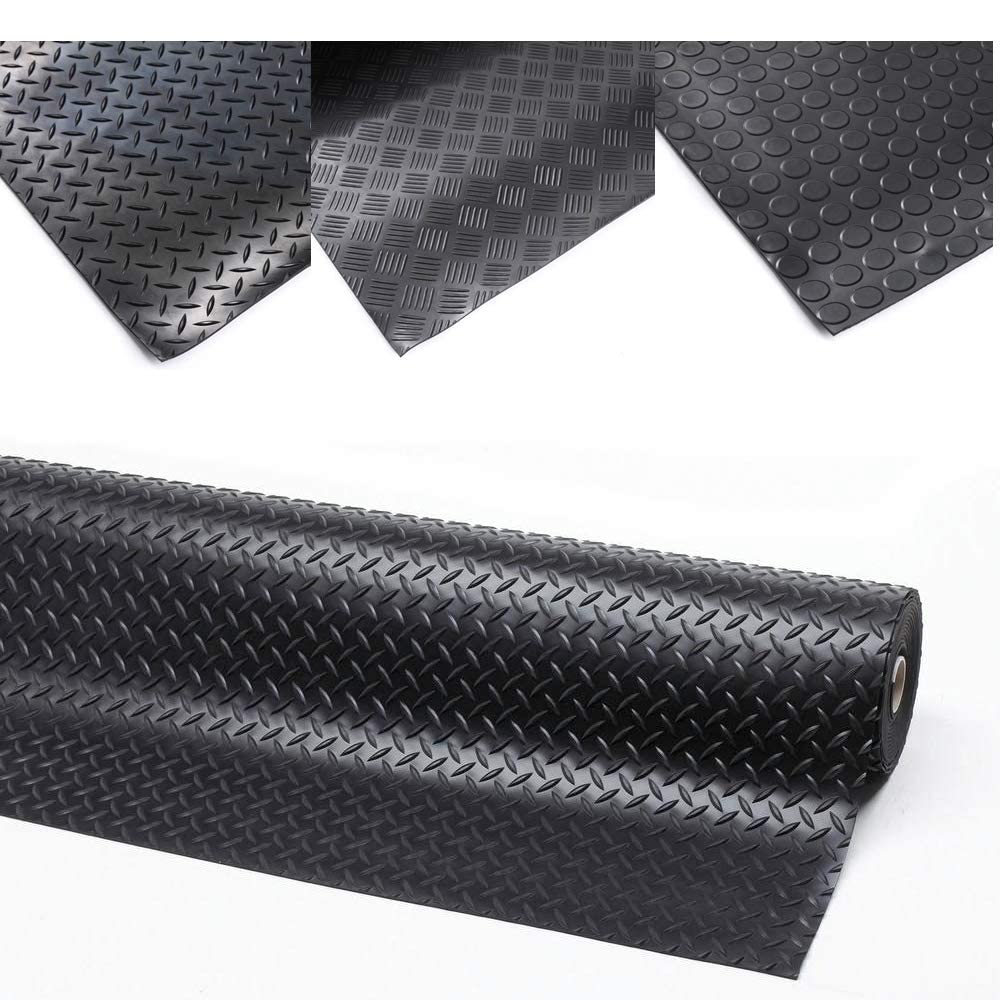 rg-vertrieb Gummimatte Gummiläufer Schutzmatte Anti Rutsch Bodenbelag 100cm Breite 3mm Gummiboden (100 x 150cm, Riffelblech)