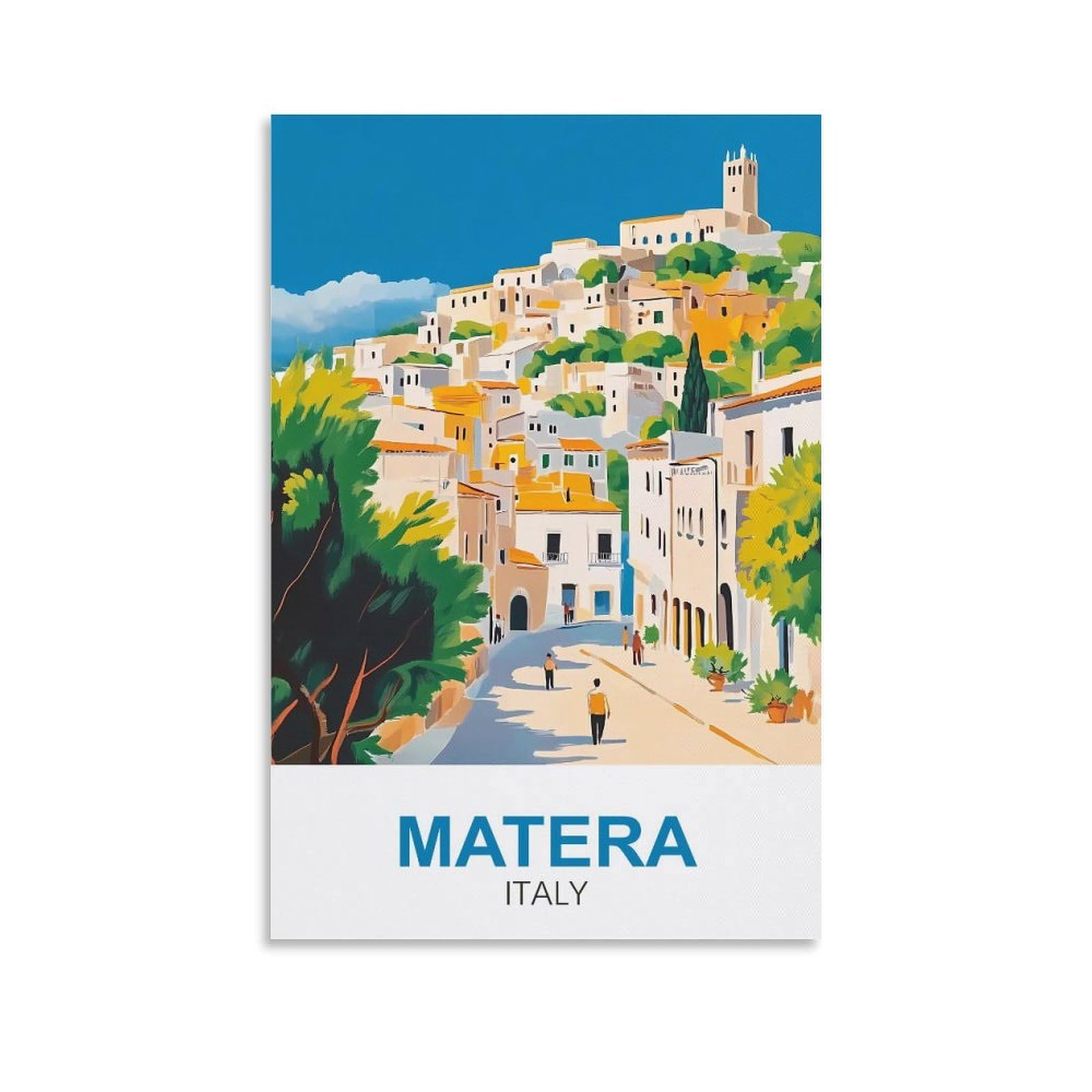 EZMLFA 5D DIY Diamond Painting Kit,Matera Italy Diamond Art Kits for Beginner,Gem Art Kits Round Drill for Home Wall Decor Gifts 40x50cm