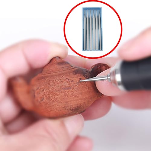 Miniatura 6 de Brocas de carburo de acero de tungsteno de 0.039 in CHENJIN 6 piezas de fresas de extremo de carburo sólido para juego de fresas de metal, fresadora