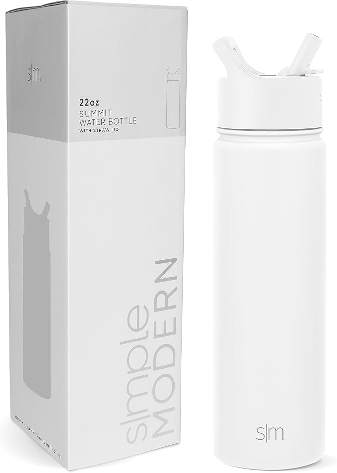 Simple Modern Botella Agua Acero Inoxidable con Pajita | Botella Térmica…