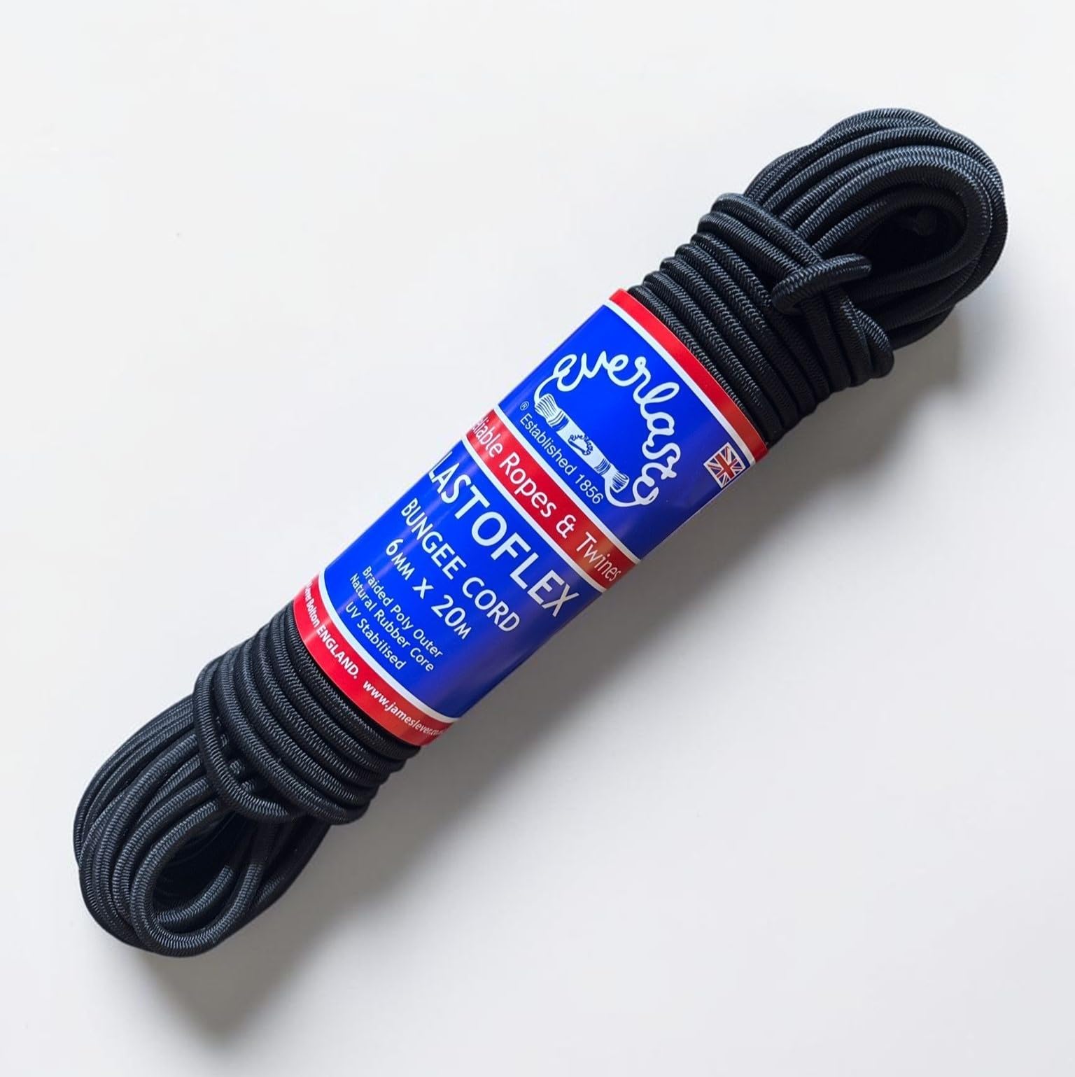 Everlasto Black 'Lastoflex' Bungee Cord 6Mm X 20M