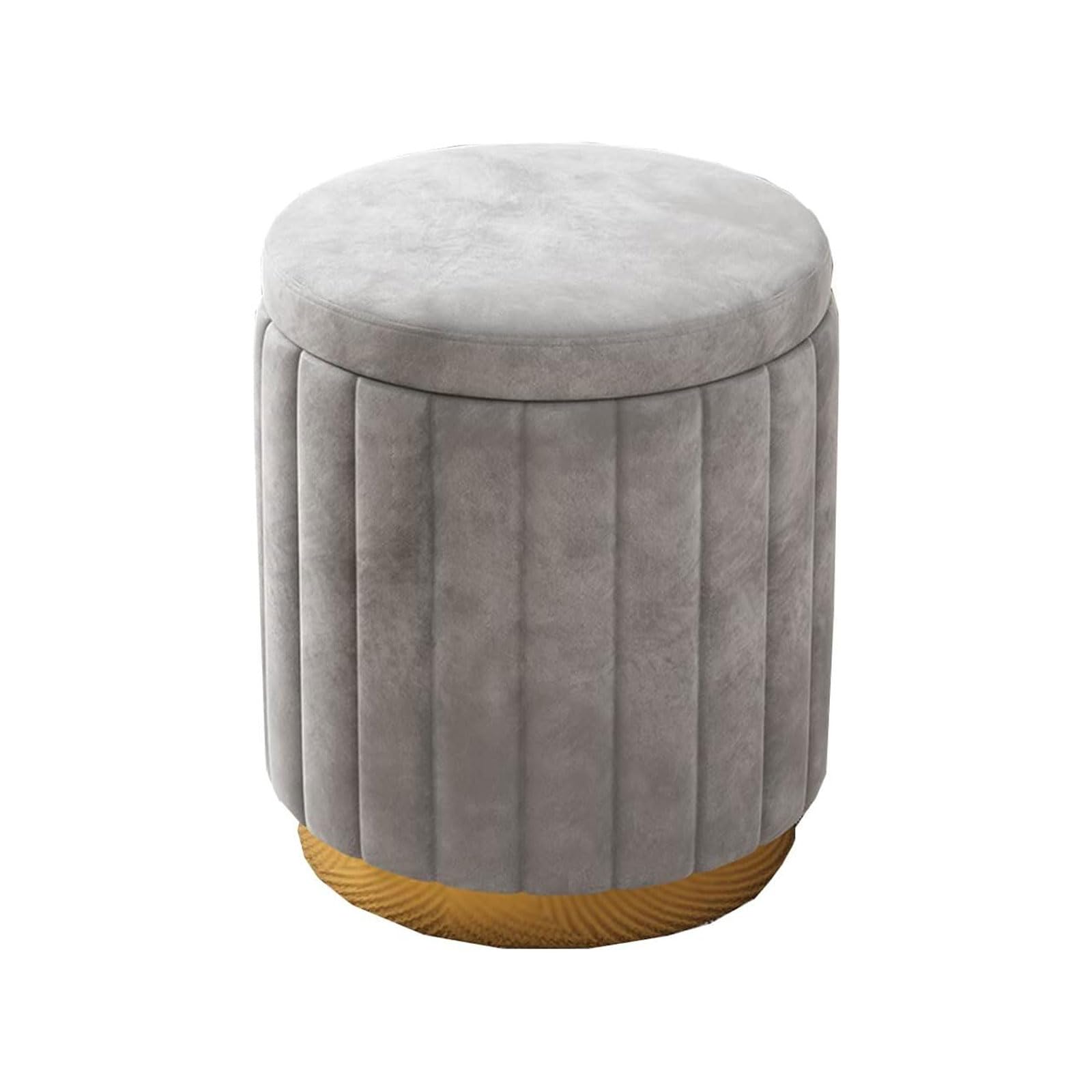 LMMIAOZ Velvet Ottoman Stool with Storage - Upholstered Pouf for Bedroom Living Room Seating & Shoe Changing Stylish Footrest for Modern Home Décor