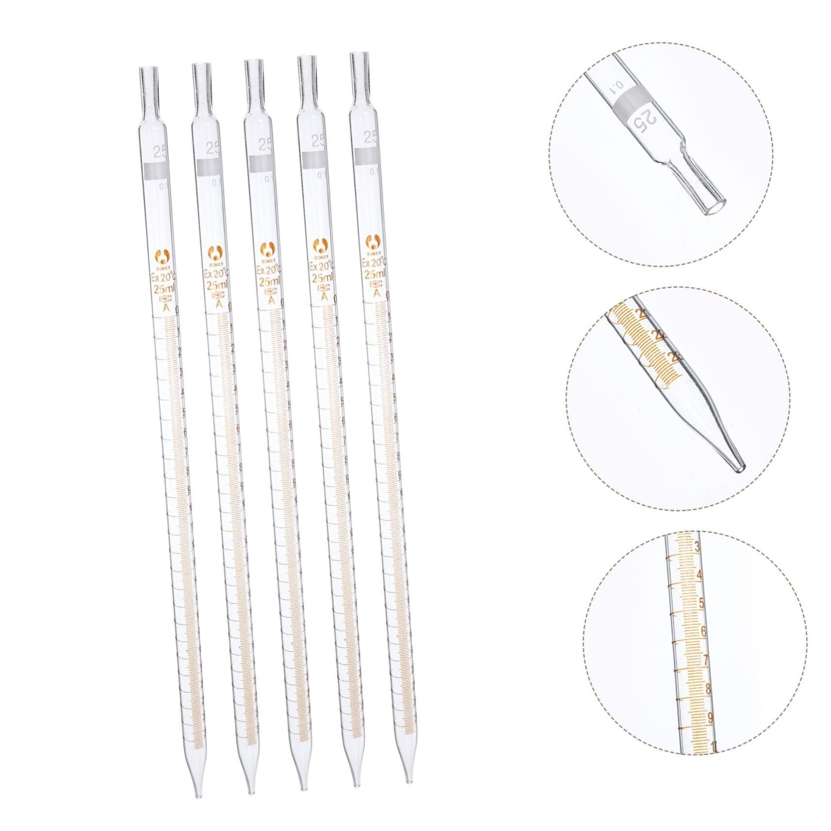 20 Stück Graduierte Pipette - Kalibrierter Glas-Tropfer für genaue Flüssigkeitsmessung, Laborbedarf(Transparent)