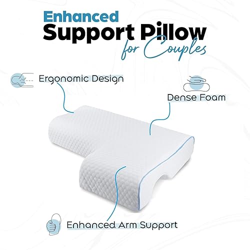 Miniatura 7 de Almohada de memoria arqueada para parejas, almohada de cuello de espuma viscoelástica anticompresión, almohada médica de salud multifunción con