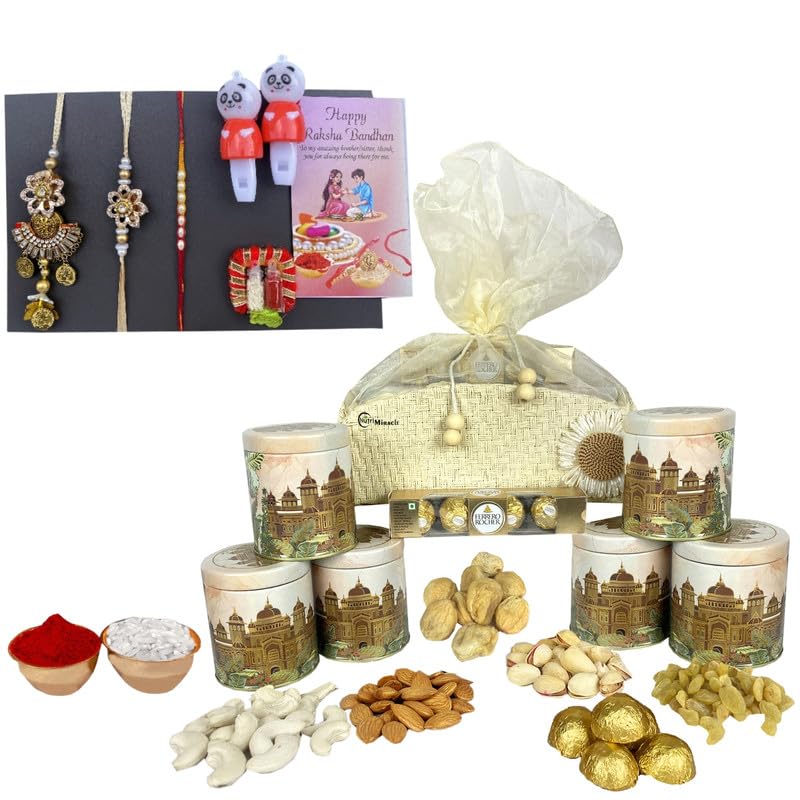 Image of NUTRI MIRACLE Rakhi Gifting Jar - Chocolates & Mixed Nuts for Celebrations