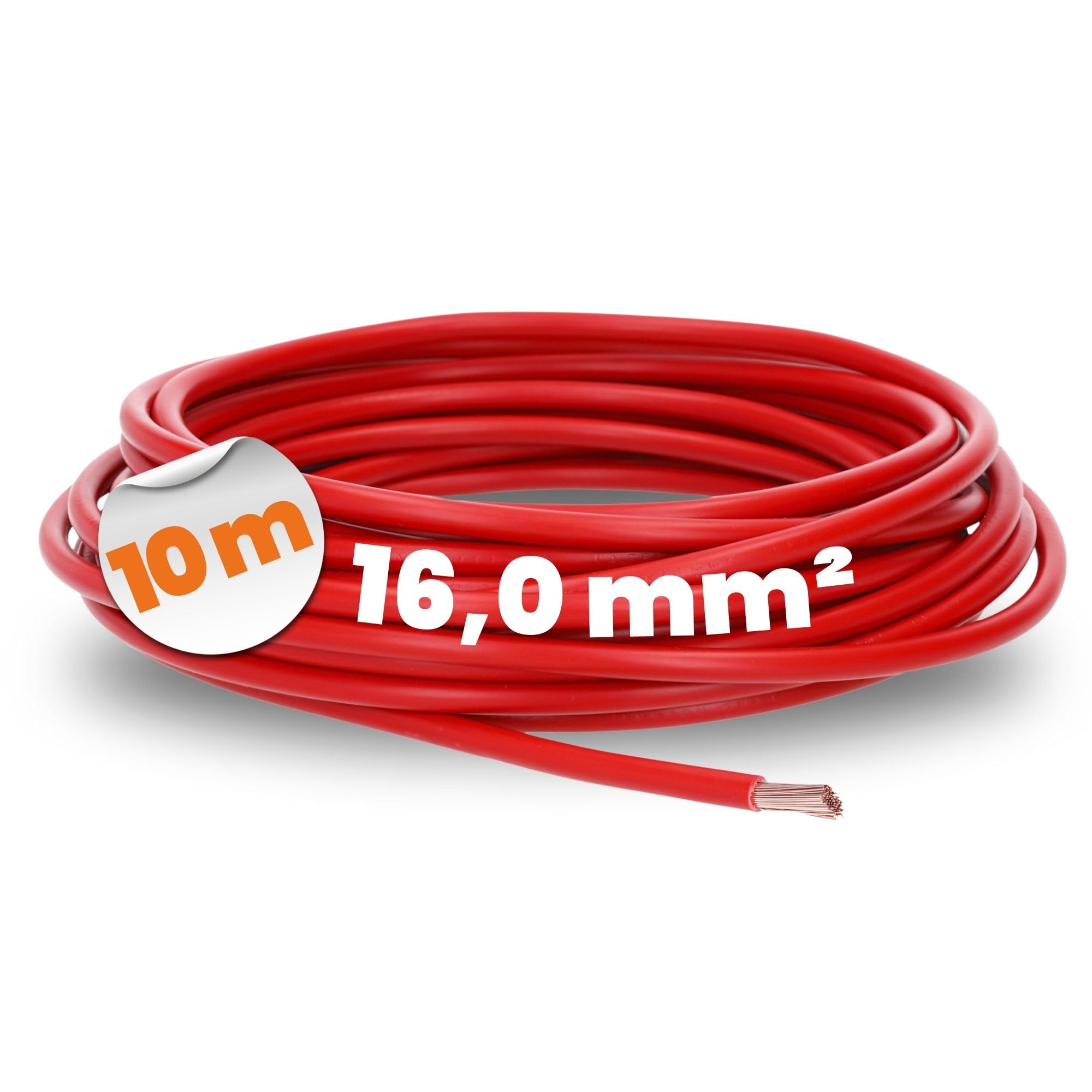 Câble PVC Rouge H07V-K 16 mm - 10 mètres Lapp