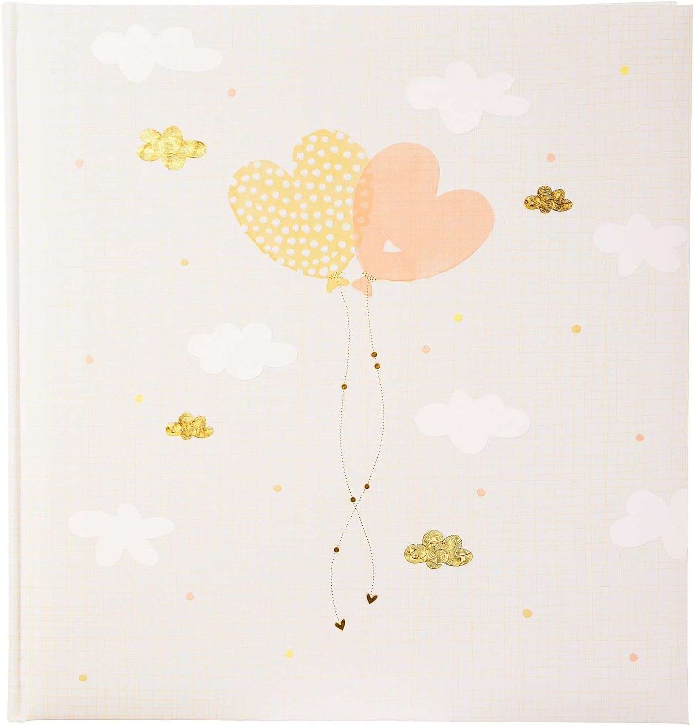 Goldbuch Wedding, Turnowsky Design, Photo 60 White Pages and glassine dividers, Album with Heart Balloons Motif, Art Print with Gold Embossing and Relief, Paper, 30 x 31 x 4 cm