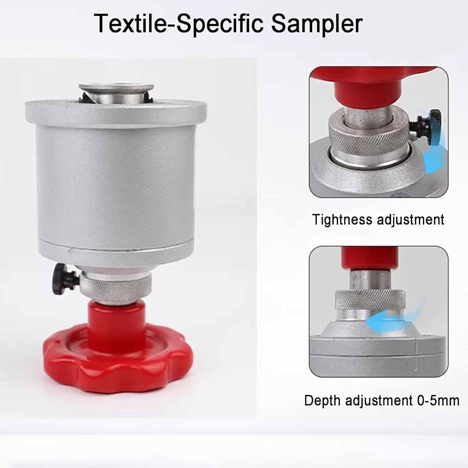 Cortador de tela para muestras textiles, herramienta de alta precisión con área de corte de 10 cm², corta 0-5 mm de grosor, diámetro de muestreo de 35,7 mm, ideal para papel y tela