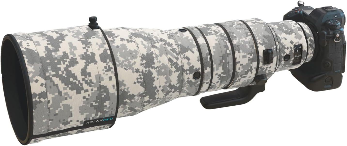 Rolanpro Waterproof Lens Camouflage Cover for Nikon NIKKOR Z 600mm F/4 TC VRS - Camouflage Rain Cover Lens Protective Sleeve Easy Installation #UCP
