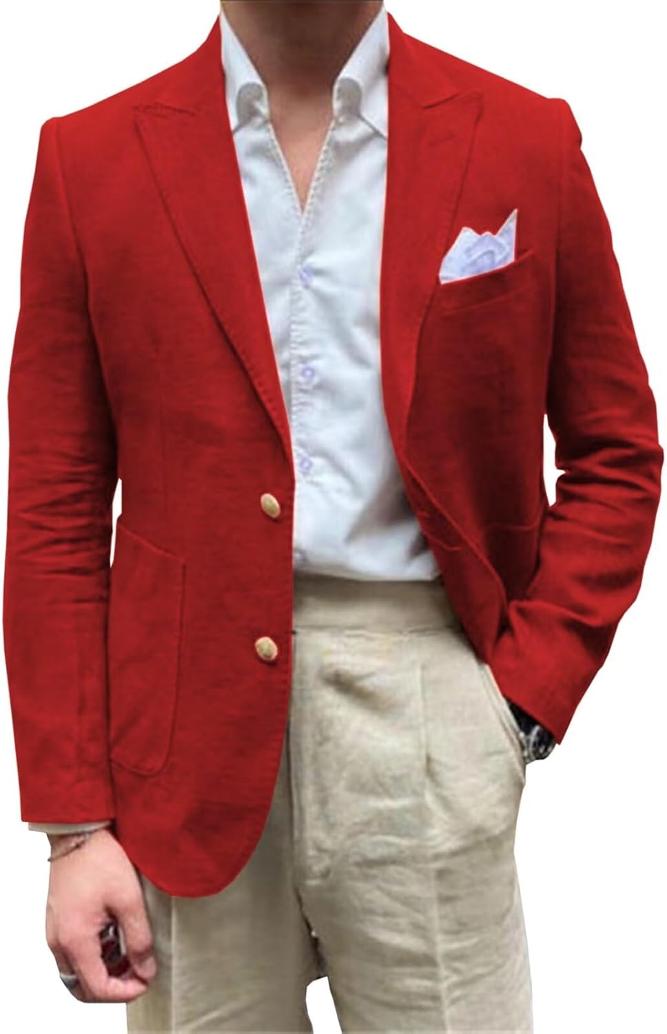 Men's Summer Linen Blazer Sport Coats Regular Fit Casual Suit Jacket Lightweight Beach Wedding Prom Blazers for Men