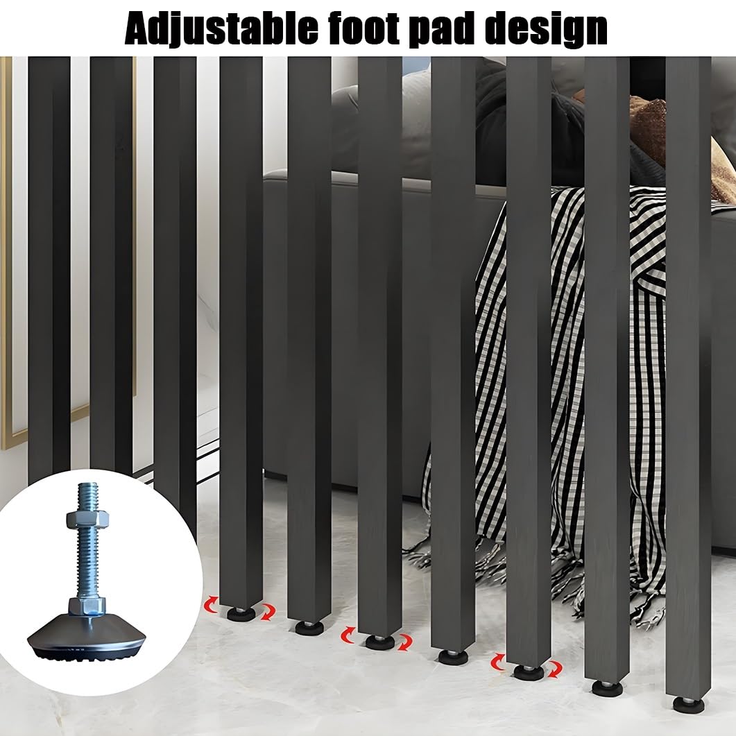 Paquete de 6 separadores de habitación de madera, pantallas de privacidad de suelo a techo, listones decorativos de pared, no requiere taladrar, perfecto para separar espacios en el hogar y la oficina