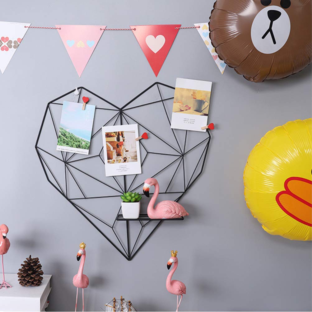 VICASKY Grille Murale Coeur en Fer 19.88 X 19.69 Pouces Présentoir Photo Décoration Murale Originale pour Salon Chambre Bureau Cadeau