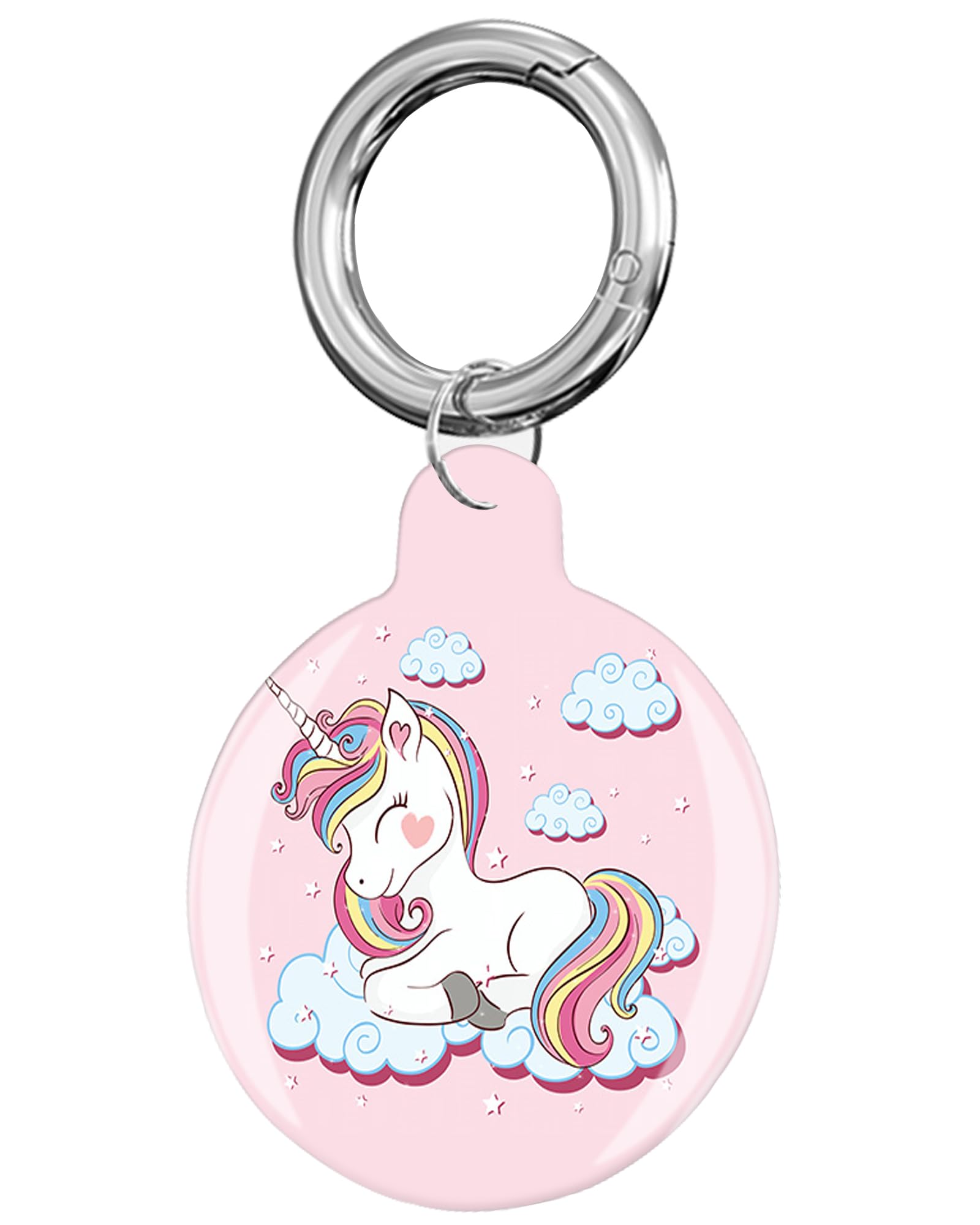 ANDRIU Case Compatible with Air Tag,Protective Tracker Case with Loop Keychain Holder,Scratch Resistant Air Tag Cover for Wallet,Luggage,Dog,Pets(Pink