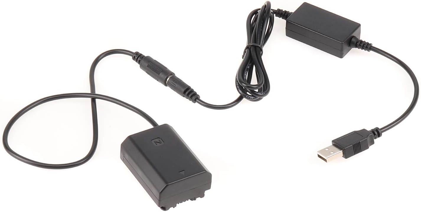 NP-FZ100 Dummy Battery with 5V 2A USB Cable for Sony A9 A7III A7M3 A7RIII A7R3 DSLR Cameras
