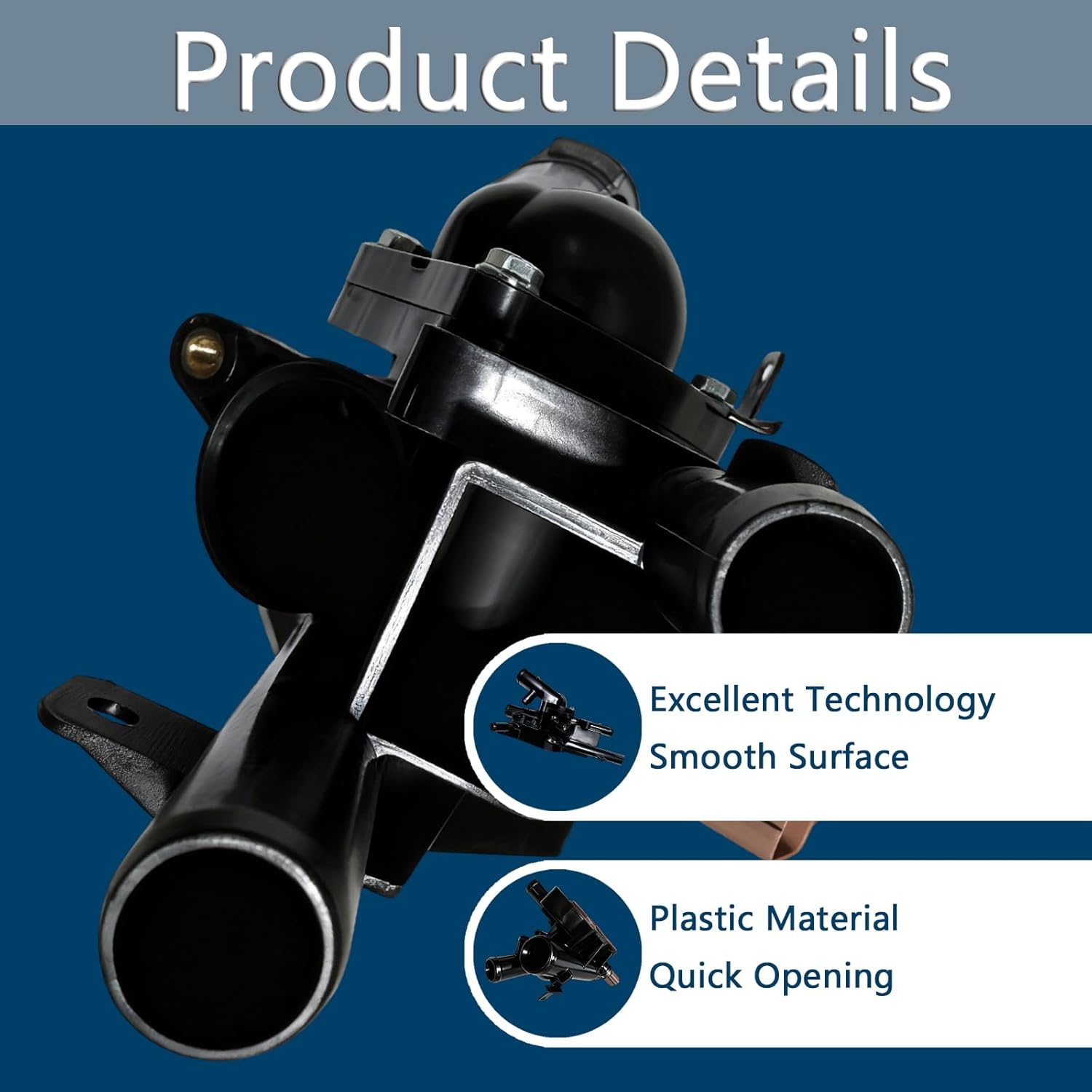 Thermostat Housing Assembly Fit for Hyundai 2009-2012 Santa Fe,2013-2015 Santa Fe Sport,2009-2014 Sonata&Tucson 2011-2015,Kia Optima,2009-2014 Sorento,2010-2015 Sportage,Replace 256002G500