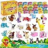 Zitetbolo Party Favors for Kids - 24 Pack 72 Kinds of Animals Building Block Toys, Goodie Bag Stuffers Easter Classroom Prizes, Mini Building Set, Birthday Party Gifts for Boys Girls Kids Age 6-12