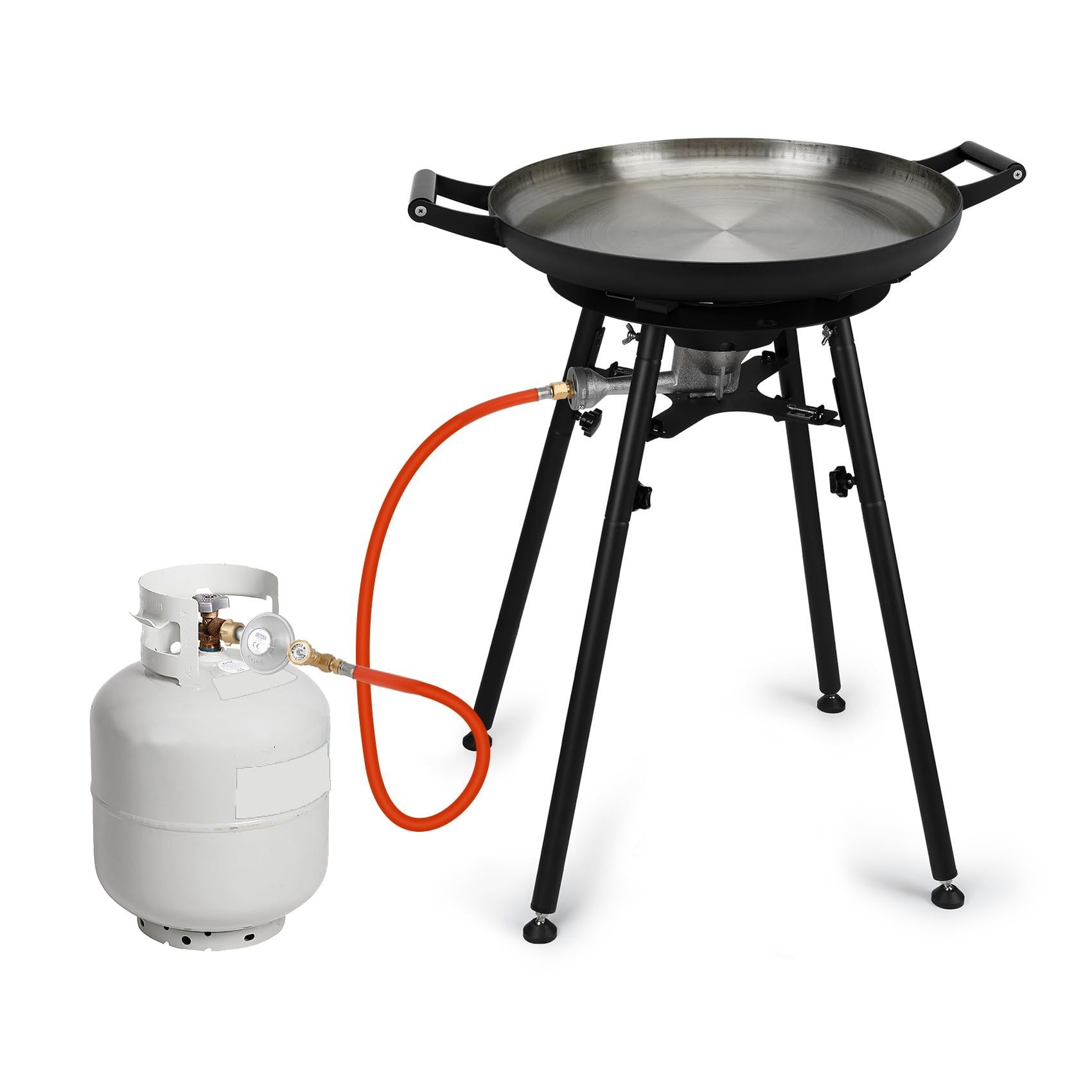 onlyfire Gasdruckregler für Gasflaschen, Ausgangsgewinde G1/4"-LH, 50mbar, Gasregler Druckminderer für Camping Gasgrill, Gasdruckminderer mit Verstellbarem Schalter und Gasschlauch 120cm