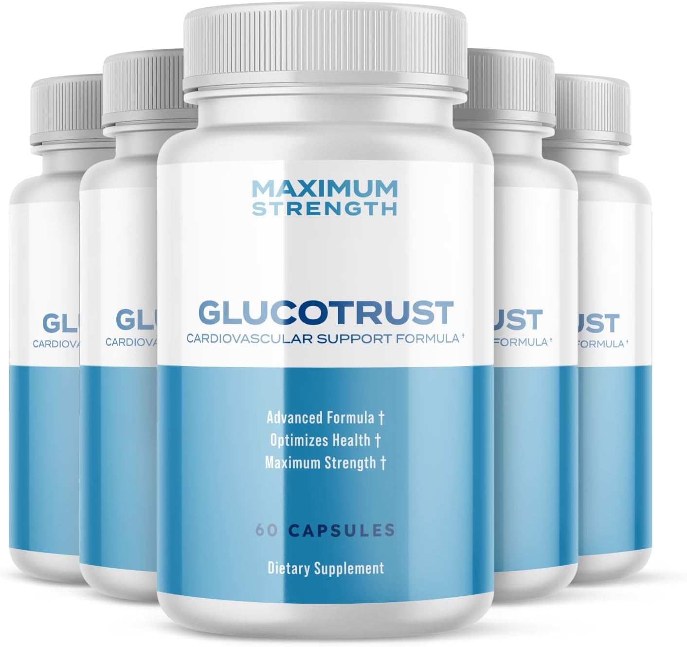 Advanced Glucotrust New Formulation Supplement - Gluc0 Trust Capsules for Optimal Blood Sug@r C0ntr0l (5 Packs of 60 Capsules)