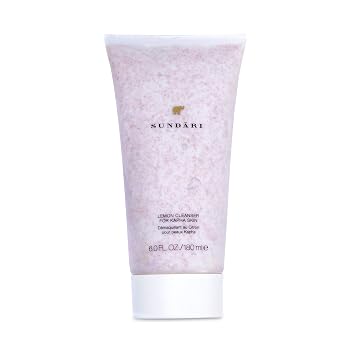 SUNDARI Lemon Cleanser, 6.0 Fl Oz, Gentle Exfoliating Cream Formula, Removes Impurities, Balances pH, Non-Foaming, Controls Excess Oil, For Oily Skin