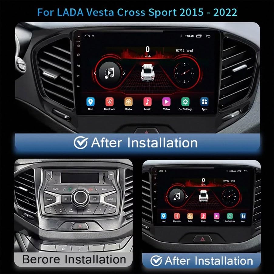 Pantalla con Carplay Inalámbrico y Android Auto para Lada Vesta Cross Sport 2