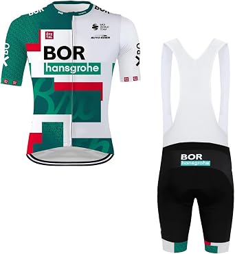 2024 pro Team BORAHansgrohe Cycling Jersey Set، Summer Cycle Shirt MTB Bike Clothing Bib Short Kits 9D Gel Pad
