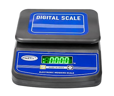 Metis Weighing Scale, Capacity 30 Kg, Pan Size 160x220mm, With Double Display Green LED
