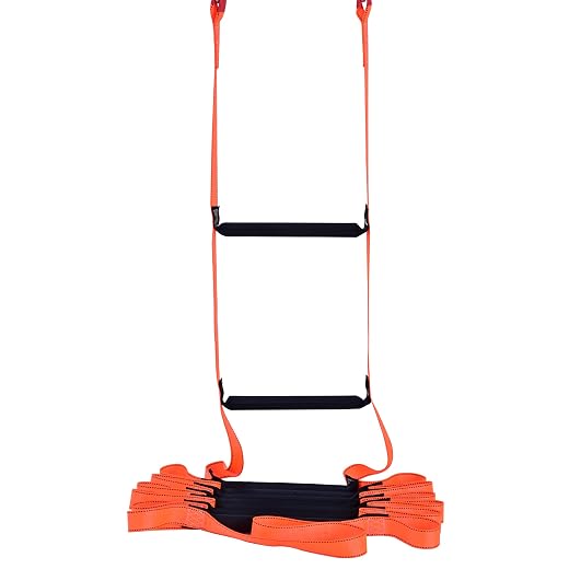 Fire Escape Ladder,9.8 Feet Emergency Fire Escape Ladder,2 Story Homes Reusable Safety Extension Rope Ladder for Home Window Balcony Railing Tree House