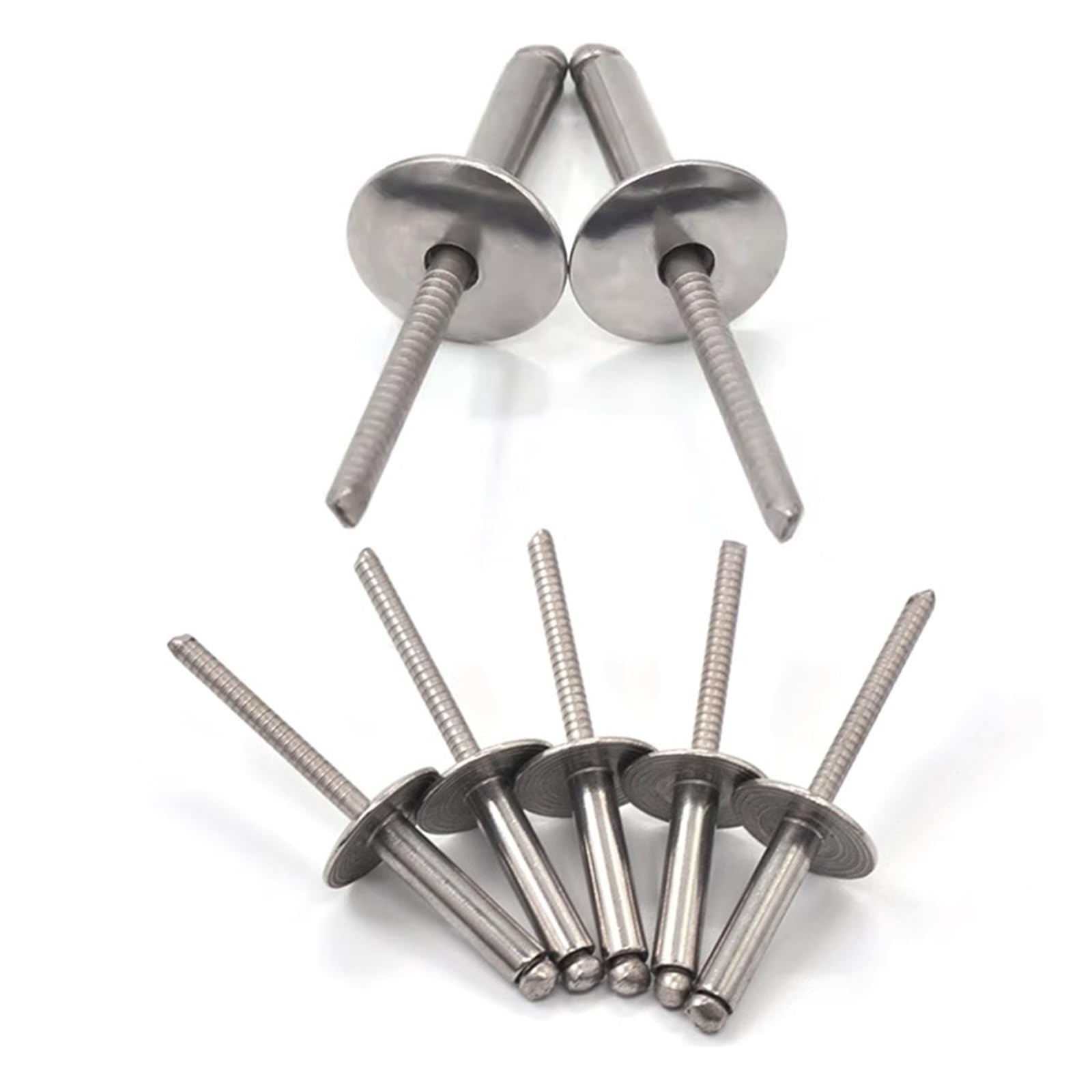 Rivets Aveugles en Aluminium 30/50 rivets aveugles à tête bombée et large bride en acier inoxydable(50Pcs,4.8x30x16 mm)