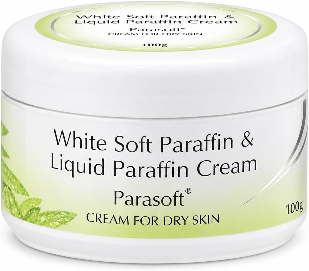 Moisturizing Cream with White Soft Paraffin & Liquid Paraffin (100 g / 3.52 oz) Nourishing Daily Hydration Cream for Dry Skin