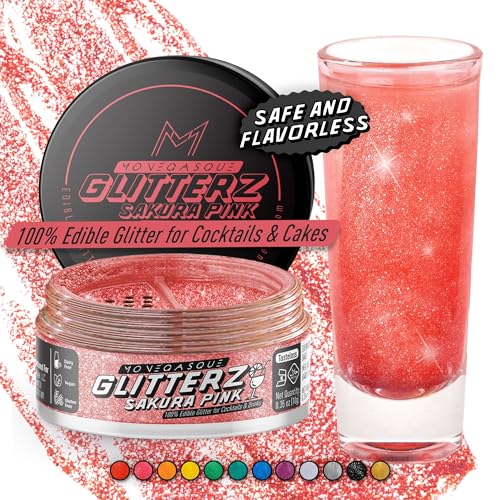 Image of MONEGASQUE Sakura Pink Edible Glitter for Drinks & Cakes, 10g
