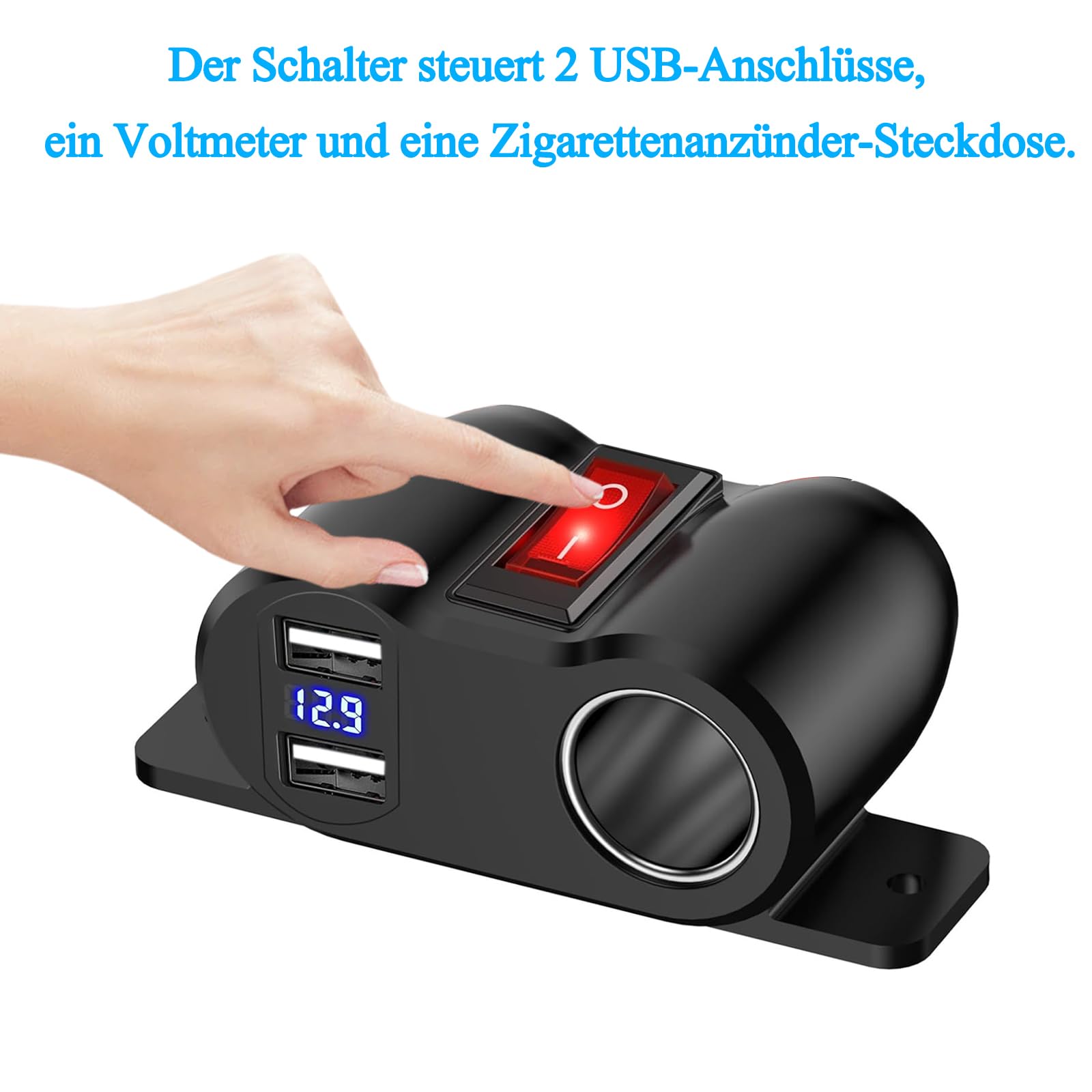 12V Zigarettenanzünder-Steckdose Mit 1m Kabel – Auto Einbau Steckdose Adapter