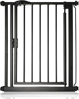 Safetots Pressure Fit Self Closing Stair Gate, Narrow, 68.5cm - 75cm, Matt Black, Auto Closing Baby Gate, Safety Barrier for Toddler, Easy Installation