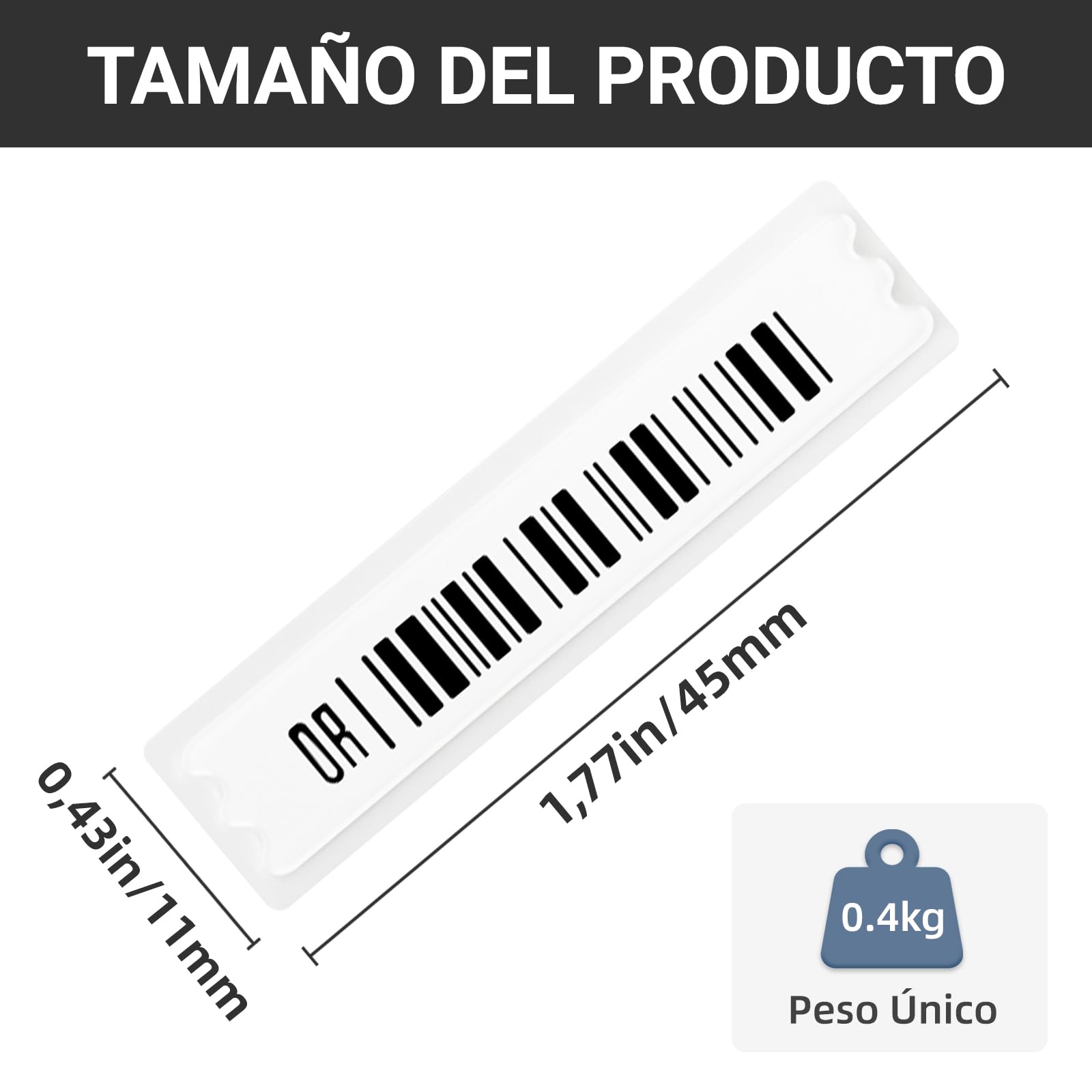 Adhesivos de Seguridad para Retail, Etiqueta Antirrobo AM 58kHz DR para Sistemas EAS, Etiqueta Desechable para Tiendas, Minimercados y Supermercados (5000)