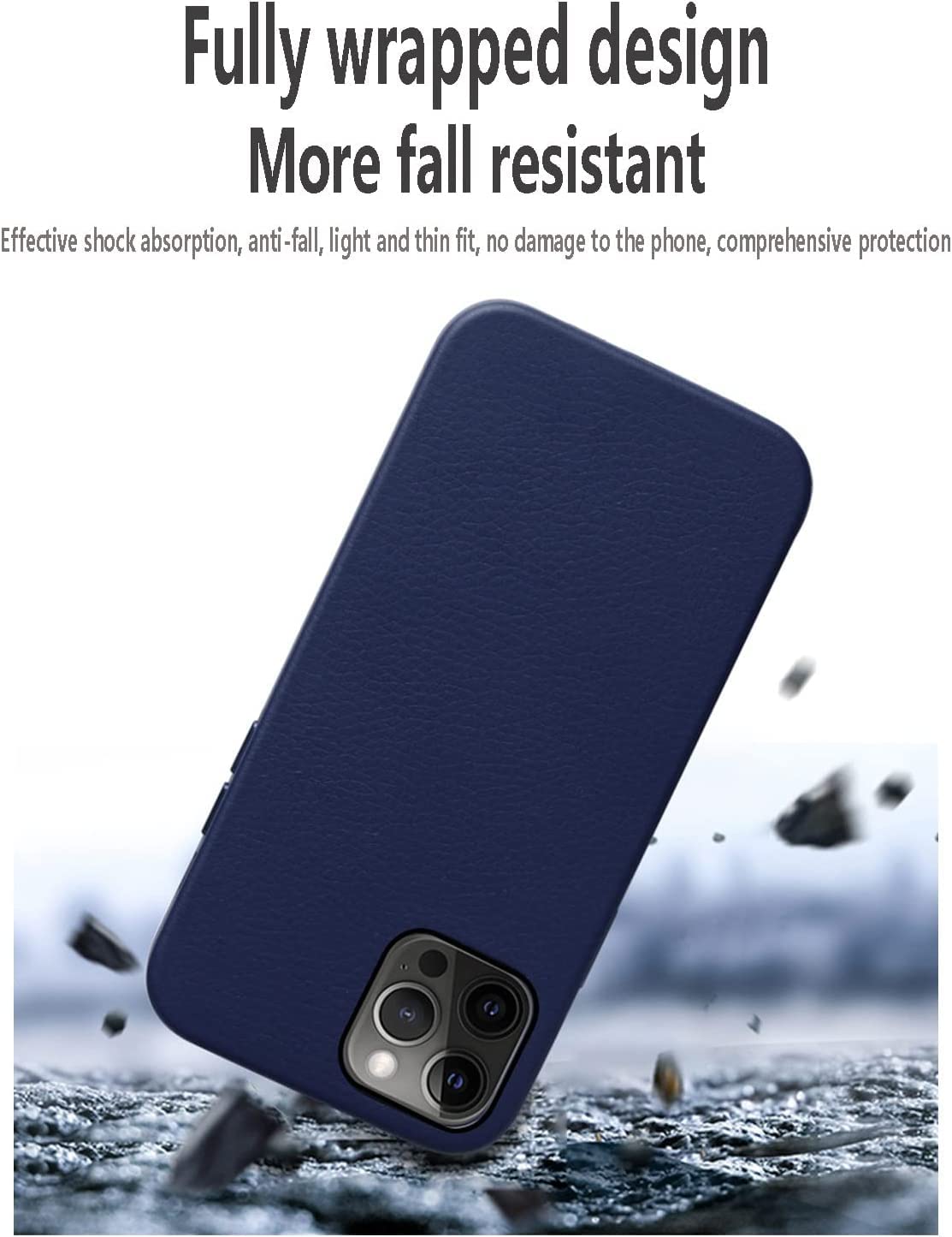 Funda para iPhone 13, funda protectora de piel sintética, piel premium, súper delgada, envuelta en cuero, funda protectora suave al tacto (color: marrón, tamaño: para iphone13Pro max)
