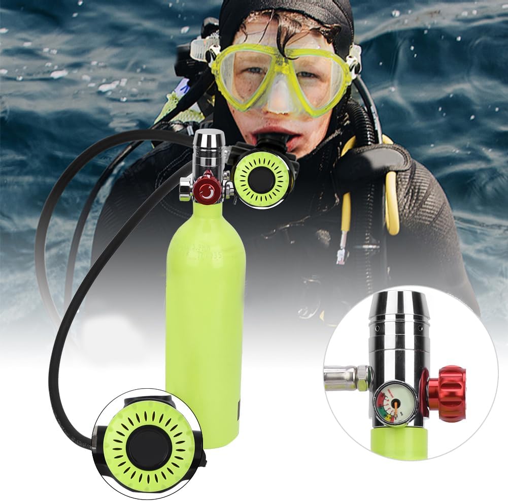 Scuba Tank Diving Gear for Diver, Mini Scuba Tank 1L Support About 15 Minutes Underwater Breathing, Diving Tank, 1L Mini Scuba Tank Oxygen Cylinder