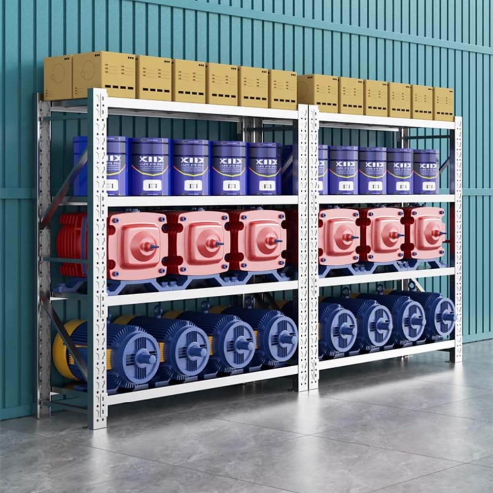 Heavy Duty Steel Shelving Rack for Commercial Food Storage, 880 lbs, 4 Tier, Reinforced Steel