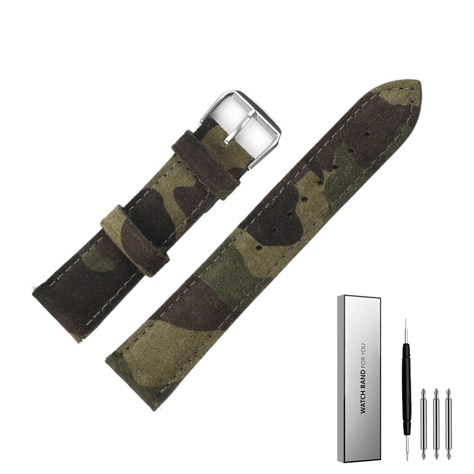 Wildleder -Leder -Uhrengurt 18 mm 20 mm 22 mm Vintage handgefertigtes Uhrenband braunes grüne Ersatzgurte für Zubehör