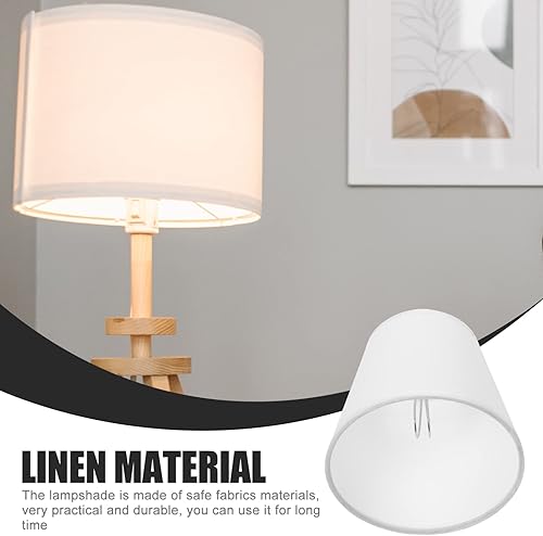 Miniatura 5 de Pantalla de tela para lámparas rústicas, pantallas de lámpara para lámparas de mesa, pantallas de bombilla de vela, cubierta de lámpara con clip en
