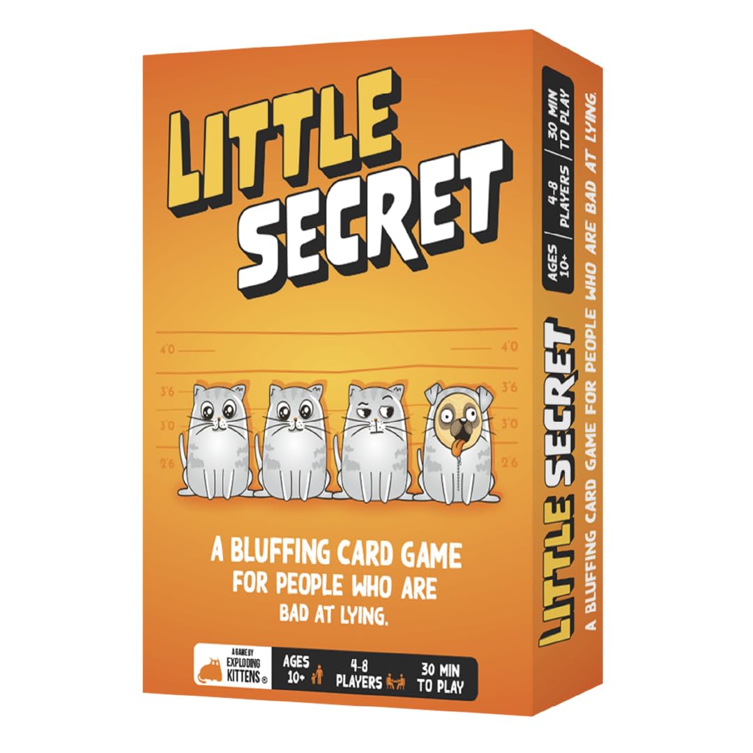 Little Secret | Bluffing Board Game for Family and Friends | an Exploding Kittens Card Game Collaboration | Award-Winning Board Game for 4-8 Players