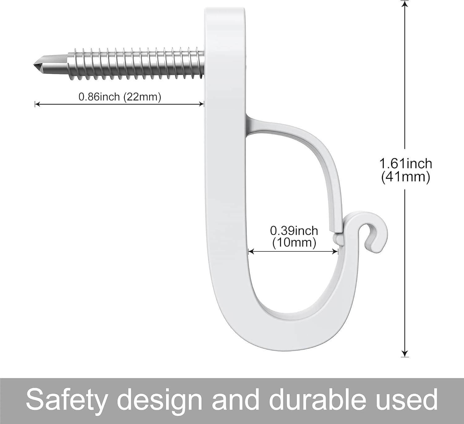 (14-Pack) Q-Hanger Hooks,Screws-in Hooks, for Outdoor String Lights and Garage New Year Party or Other Indoor Outdoor Hanging Decorations for House, Safety Buckle Design, Easy Release (White)