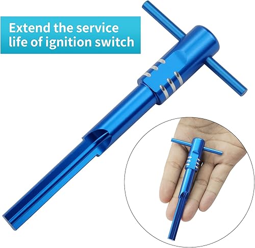 Miniatura 4 de Herramienta de alineación de motocicleta con carcasa del interruptor de encendido compatible con modelos Harley Touring 2014-2020, color azul