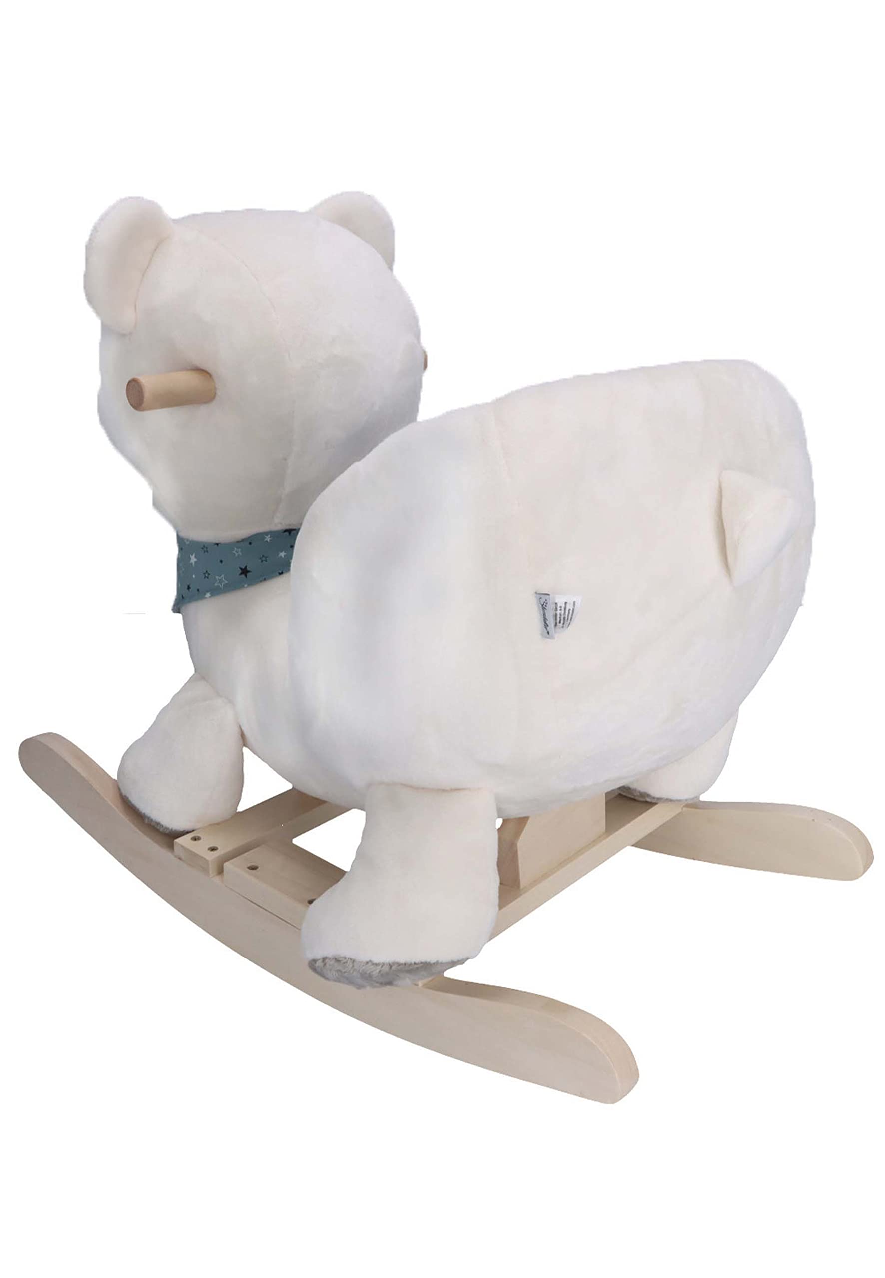Sterntaler Bebé Unisex Mecedora Bebé Mecedora de Felpa Oso Polar, Elia, Mecedora Bebé, Bebé, Caballo Mecedora - Crudo
