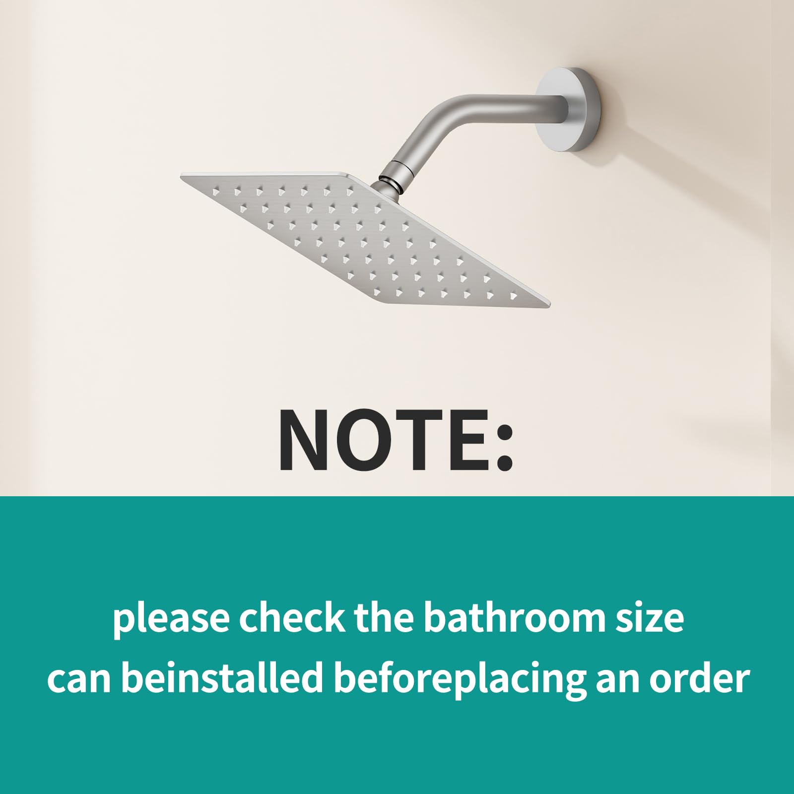AULLEND - Soffione doccia quadrato a pioggia, in acciaio inox ispessito con flusso elevato, design ultra sottile per docce con pressione aumentata impressionante, anche a basso flusso d'acqua (nichel