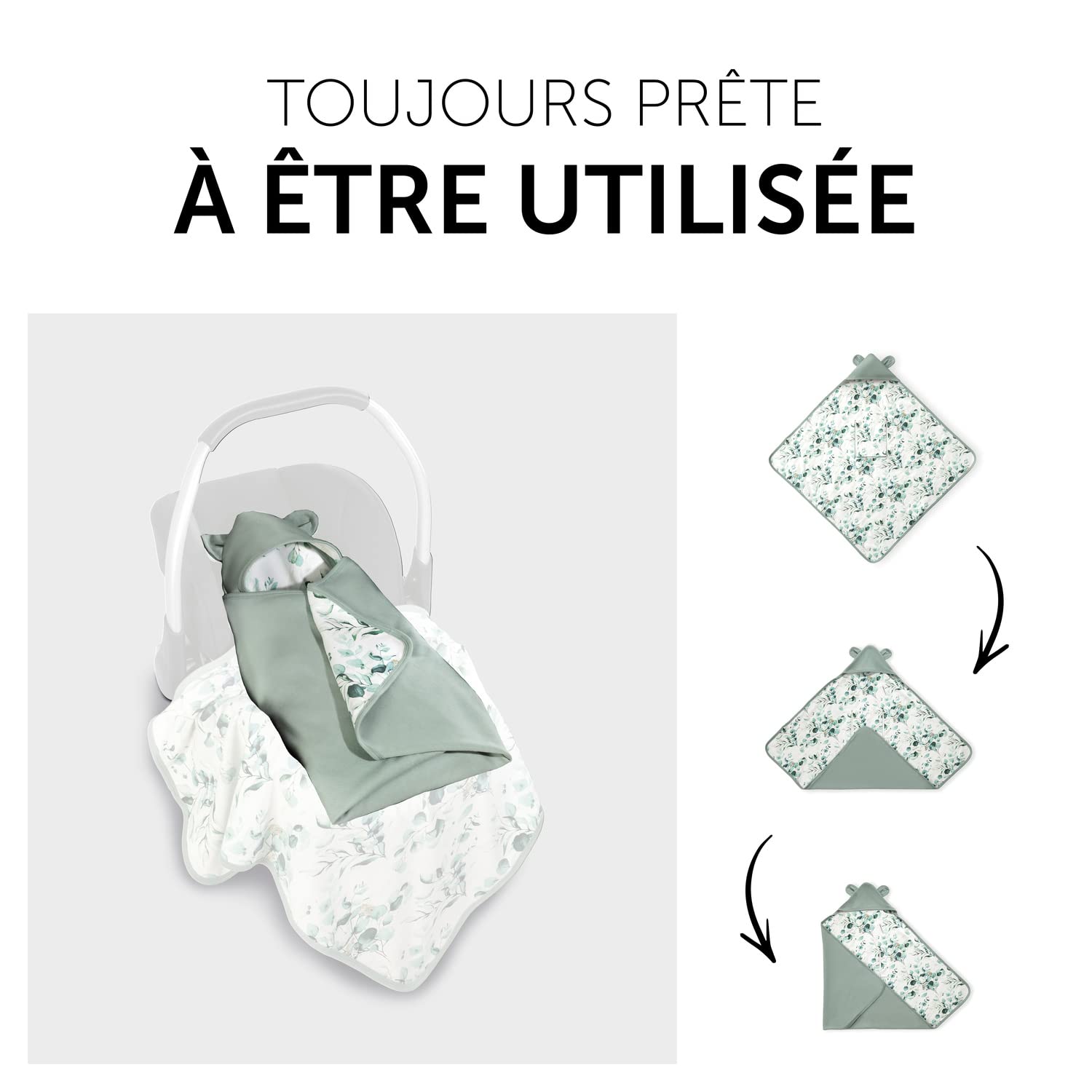 hauck Couverture Enveloppante Bébé - Nid d'Ange Bebe Cosy pour Siege Auto, Poussette, Nacelle avec Harnais 5 Points, Lavable - Vert Menthe (Snuggle N Dream)