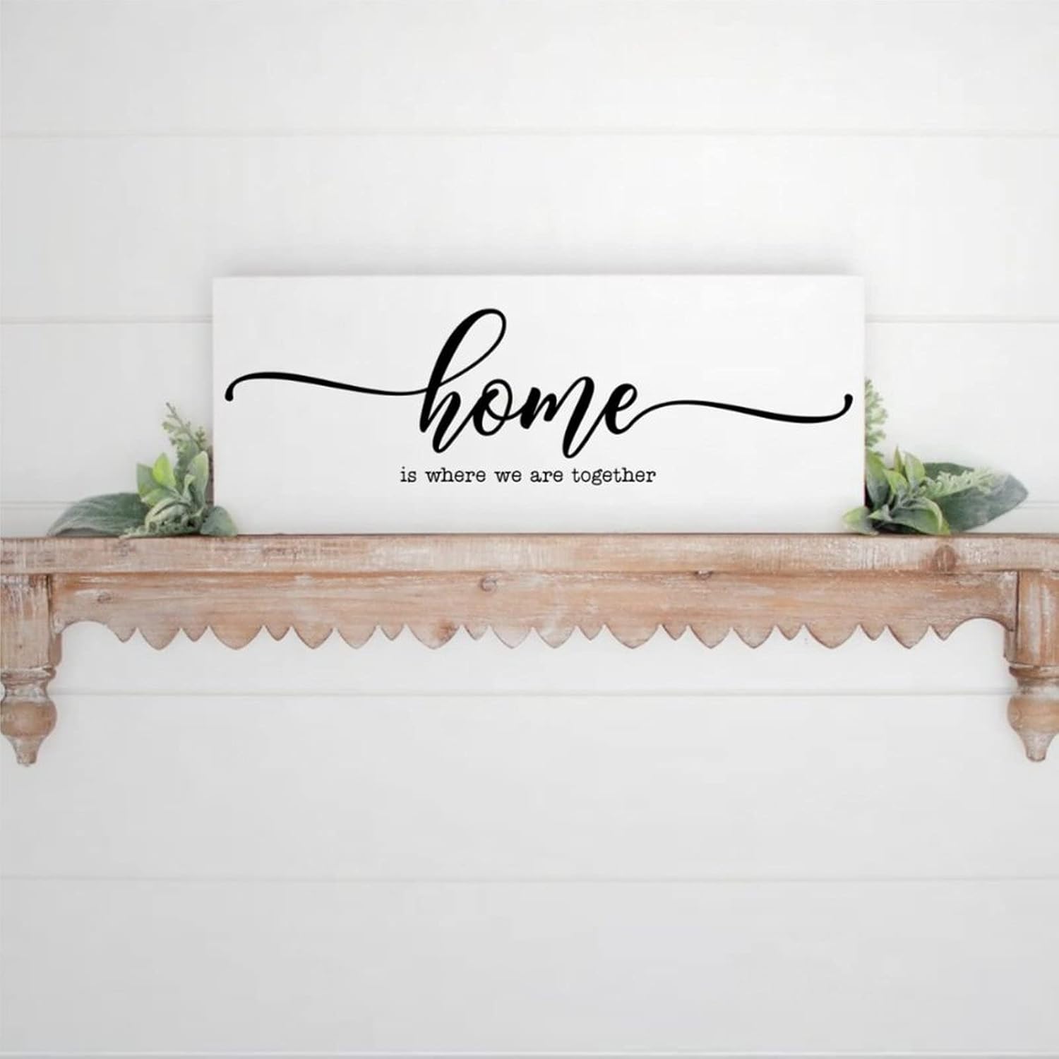 Home is Where We are Together Wood Sign,Wooden Wall Hanging Art,Inspirational Farmhouse Wall Plaque,Rustic Home Decor for Living Room,Nursery,Bedroom,Porch,Gallery Wall,Housewarming Gift