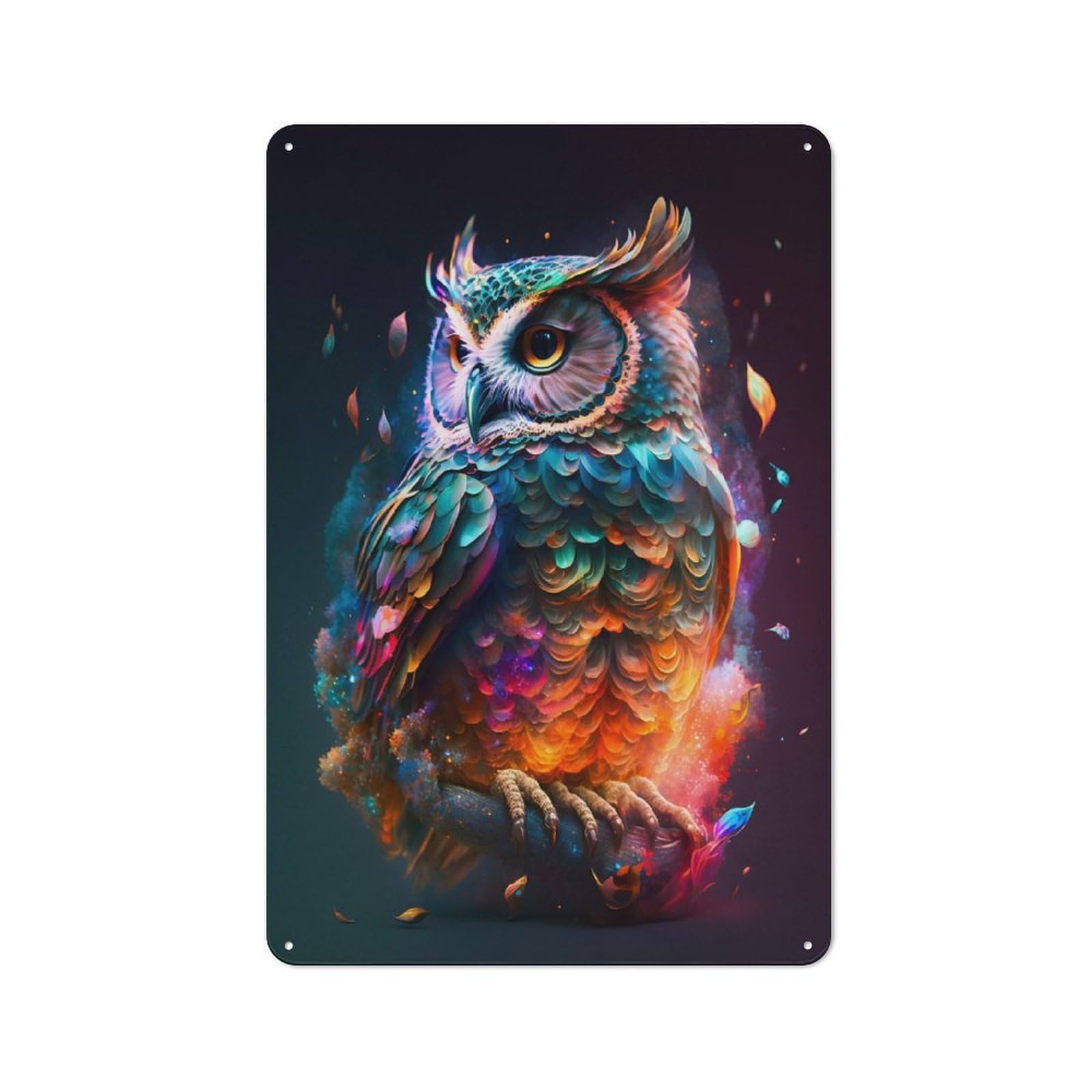 Junmoney Amazing Owl Shop Front Style Cafe Metal Sign 30X20cm, Bistro Wall Plaque For Tea Room, Shop Wall Or Breakfast Area