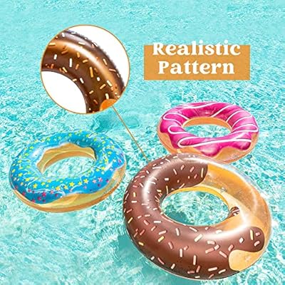 Lustige aufblasbare Donut-Schwimmreifen – Hochwertiges Vinyl, funkelnde Optik, 82.55 cm – Perfekt für Poolpartys & Sommer! – Bild 5