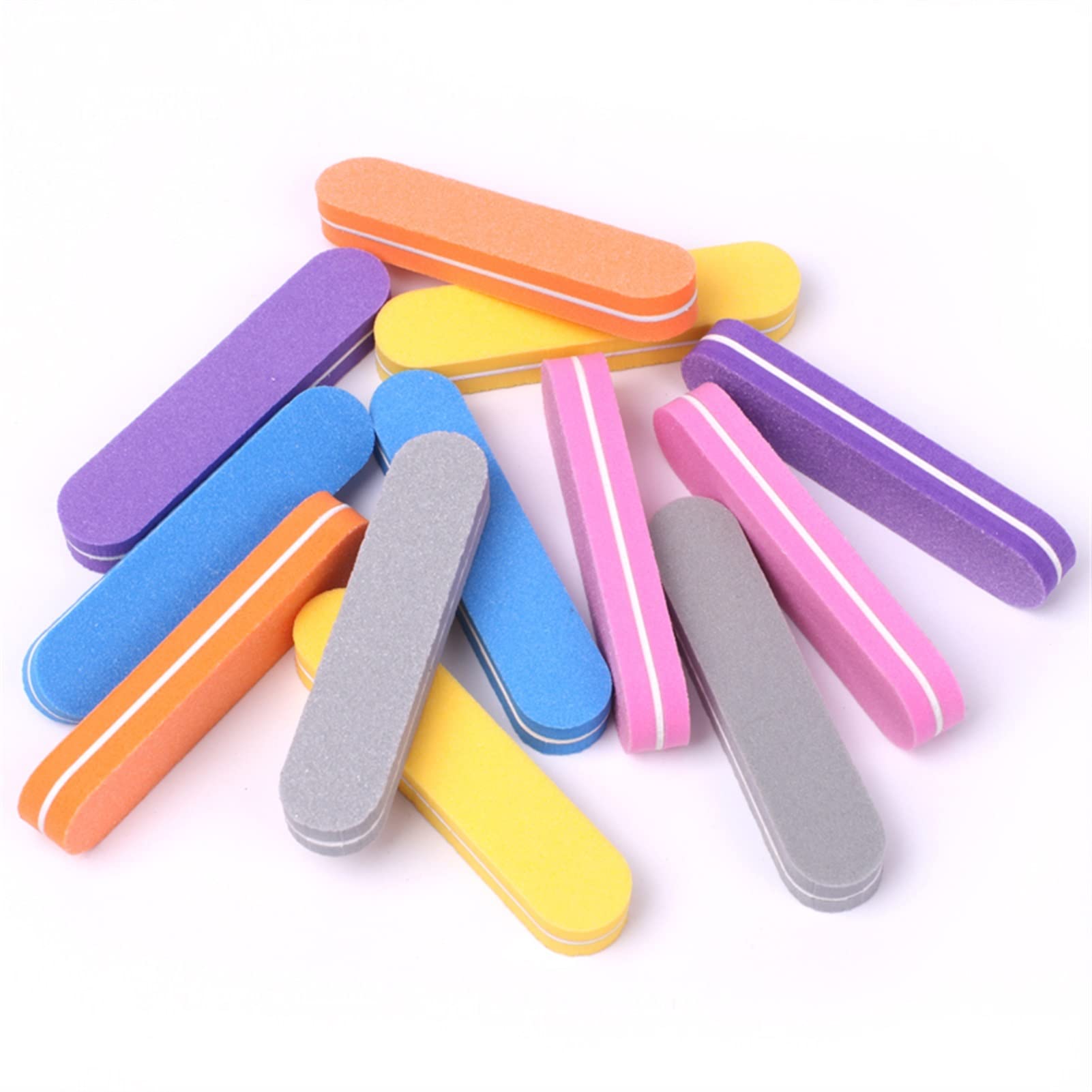 Lima per unghie, buffer per unghie, Mini lima for unghie in spugna di colore misto da 200 pezzi, 100/180(Blauw)