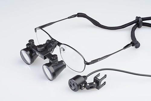 Miniatura 2 de Songzi Optics 2.5X 3X 3.5X Opcional Marco de Titanio Binocular Lupas Quirúrgicas Dentales con Faro Led de Alto Brillo (Distancia de Trabajo